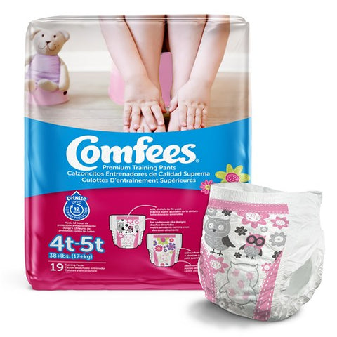 Comfees Training Pants Girls, 4T/5T 19 Ea/Bag 6 Bags/Case