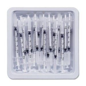 Allergy Tray Precisionglide 0.5mL 27G 3/8" Attached Needle w/O Saftey