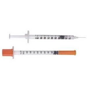 Insulin Syringe with Needle Lo-Dose Micro-Fine 0.5 mL 28 Gauge 1/2 Inch Regular Wall NonSafety 100/BX