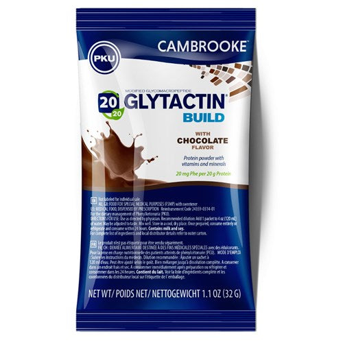 Oral Supplement Glytactin BUILD 20/20 Chocolate Flavor Powder 1.1 oz. Individual Packet