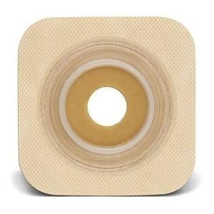 SUR-FIT Natura Stomahesive Flexible Pre-Cut 4" x 4" Wafer Tan 1 1/8 Stoma, flange size 1 3/4 10/BX