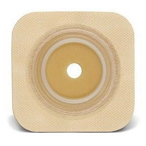 SUR-FIT Natura Durahesive Flexible Skin Barrier W/Flange (Overall Dimension 4" X 4" ) Tan, W/Tape Collar 1 1/4" (32mm.) 10/BX