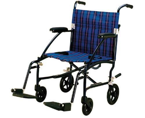 Fly-Lite Transport Chair Blue 19 with Adjustable Footrests