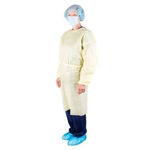 Level 1 Isolation Gown, XL, Yellow 10/BG 10 BG/CS