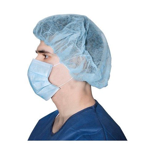 Nurses' Cap Blue 21" 100/Box Non Sterile