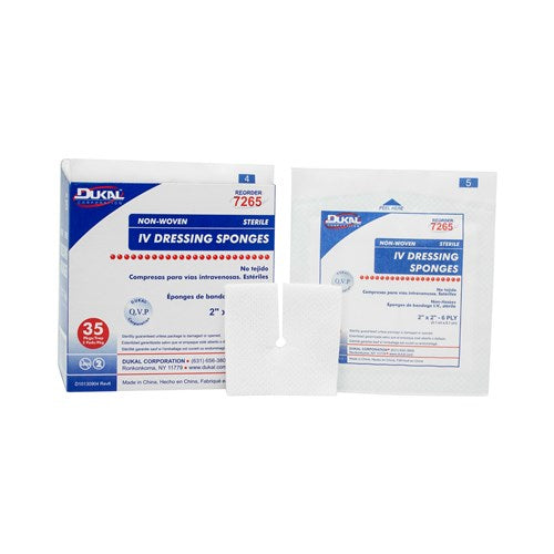 IV Drain Sponge 2"X2" 6Ply 2/Pk 35PK/Box Sterile