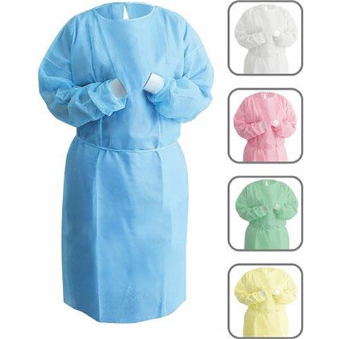 Isolation Gown Non-Sterile SMS Material Regular Blue 10/BG