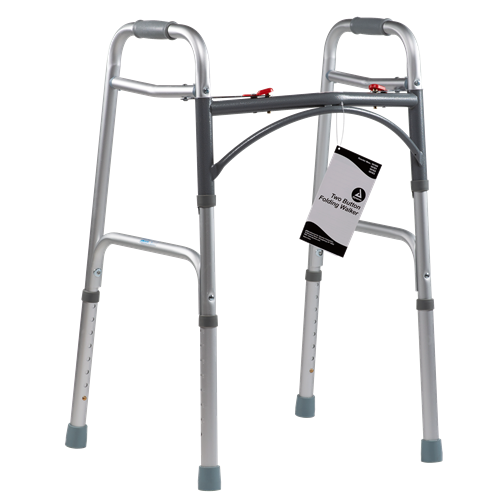 Adult Two Button Folding Walker (32”-39”), 1Pc/Bag