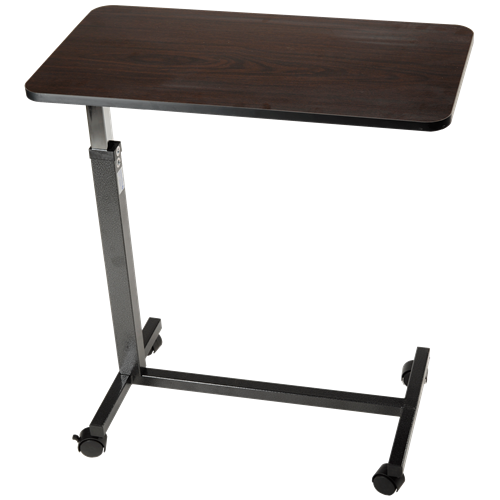 Overbed Table Non Tilt Silver Vein H Base w/ Walnut Top 40lb