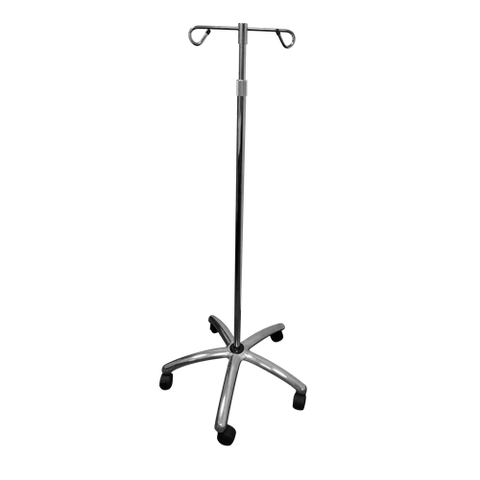 IV Pole Deluxe w/ 5 Casters 2 Hooks