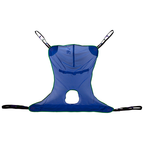 Full Body Sling w/ Commode Opening Mesh Blue Medium