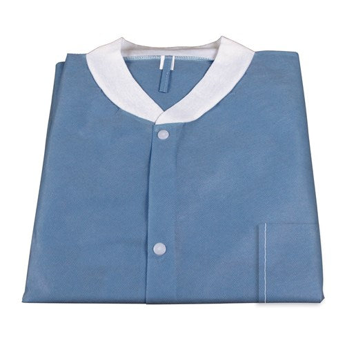 Lab Coat Sms w/ Pockets Dark Blue 2Xl 3Bags/10Pcs/Case