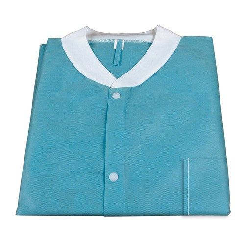 Lab Coat Sms w/ Pockets Teal Xlarge 3Bags/10Pcs/Case