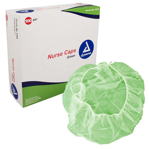 Nurse Cap O.R.21" Green 5/100/Case