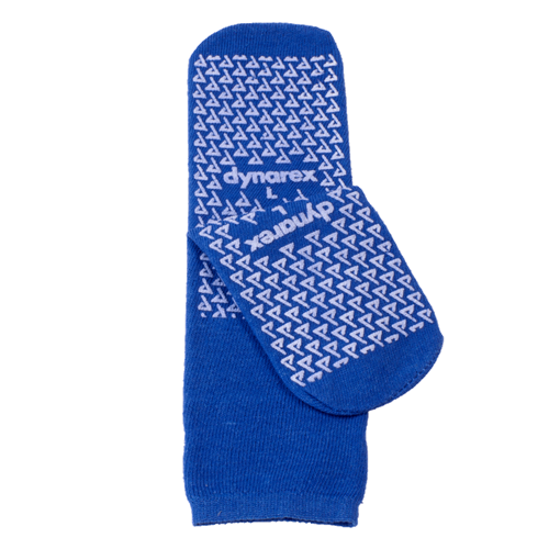 Double-Sided Slipper Socks - Large, Dark Blue 48/1 pair/cs