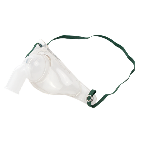 Tracheostomy Mask w/Swivel Tubing Connector One Side Snap Accepts 22mm ID Aerosol Tubing - Adult