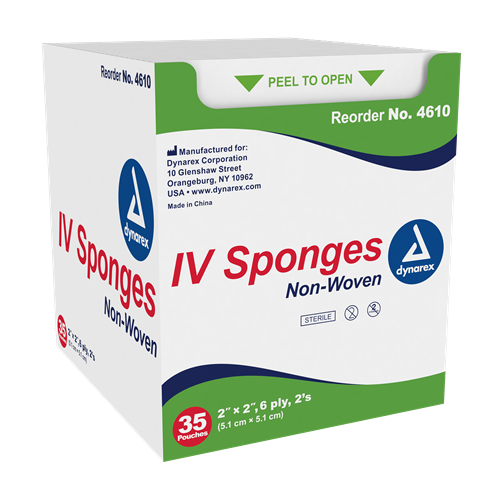 IV Sponge 2"X2" 6 Ply 35/Tray