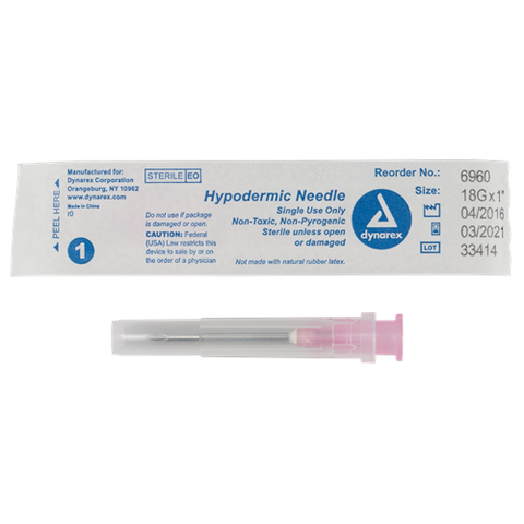 Needle Hypodermic 18G X 1" 100/BX