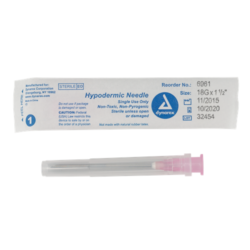 Needle Hypodermic 18G X 1 1/2" 100/BX