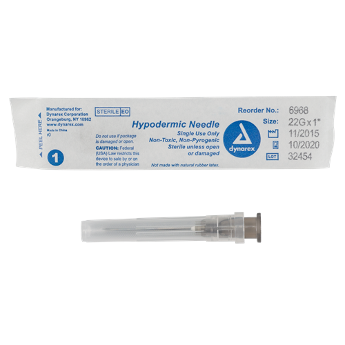 Needle Hypodermic 22G X 1" 100/BX