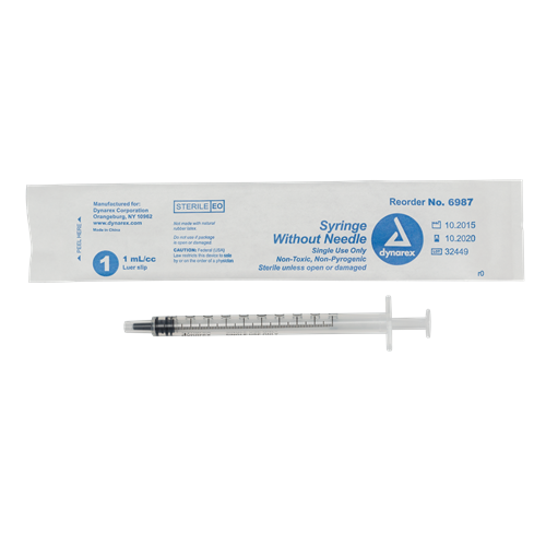 Syringe Luer Slip 1cc 100/Box