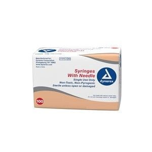 Syringe Non Safety 5cc 22G X 1" Luer Lock 100/BX