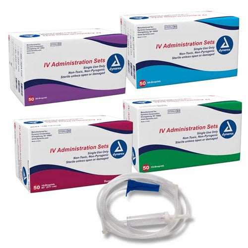 IV Administration Set - 15 Drop, 106", 2Ndls Port, 50/Box