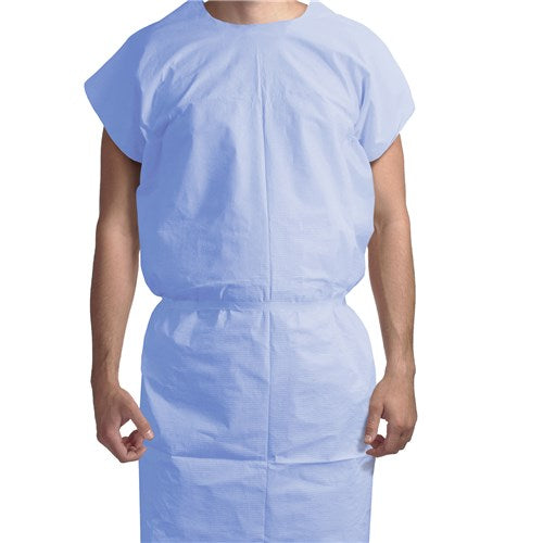 Exam Gown 3 Ply T/P/T Universal Blue 50/Case