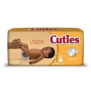 Cuties Baby Diaper Size 1 8-14 lbs 4 Bags Of 50 (200 Count)