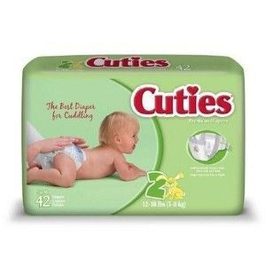 Cuties Baby Diaper Size 2 12-18 lbs 4 Bags Of 42 (168)