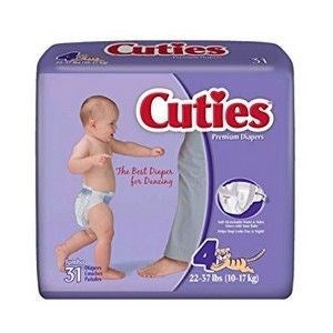 Cuties Baby Diaper Size 4 22-37 lbs 4 Bags Of 31 (124)