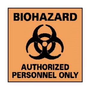 National Marker Square Biohazard Authorized Personnel Only Sign