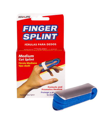 Medium Cot Splint Boxed - Retail Box for Finger Injuries