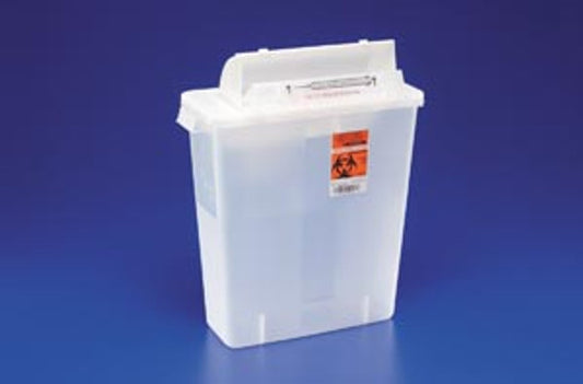 12 Quart In-Room Sharps Container w/ Counter Balance Lid, Clear 10/CS