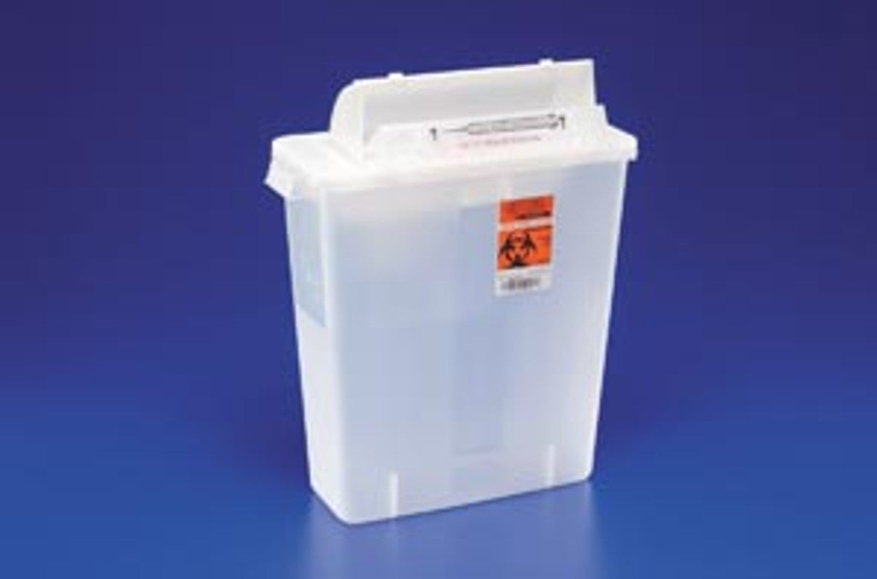 12 Quart In-Room Sharps Container w/ Counter Balance Lid, Clear 10/CS