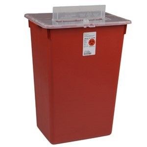 Sharps-A-Gator Container 10 Gallon Red Slide Lid Sharps Port