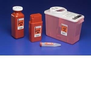 Sharpsafety Sharps Container Transportable, Red, 1 Qt Button Top