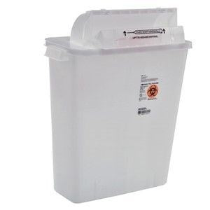 8 Quart In-Room Sharps Container w/ Counter Balance Lid, Clear 10/CS