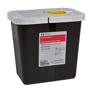 Sharpsafety Rcra Container Hinged Lid w/Snap Cap Black 2 Gal 20/Case