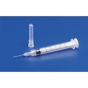 Monoject 3mL Syringe w/ Luer Lock Hypodermic Needle 23G X 1" 100/Box