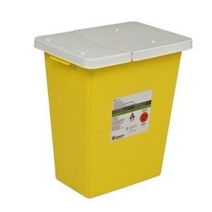 Sharps Container 8 Gallon Yellow Chemotherapy Hinged Lid CS/10