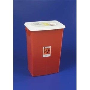 18 Gallon Sharps Container With Sliding & Sealing Gasket Lid 10/CS