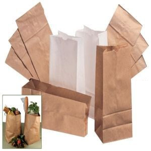 Grocery Bag General Supply Brown Kraft Paper 25 lbs Squat 500/Pk