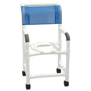 Pvc Shower Chair Navy Blue Mesh 18" Wide