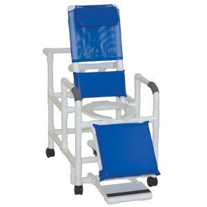 Reclining Shower Chair w/Deluxe Open Front Seat Grey