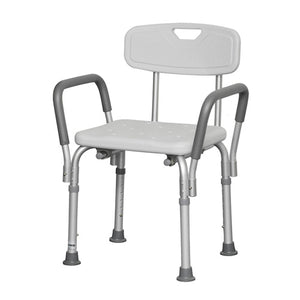 Bath Bench Adj Ht. w/Back-KD Remov. Padded Arms  (PMI) - QG Med