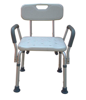 Bath Bench Adj Ht. w/Back-KD w/Remov Padded Arms (Drive) - QG Med