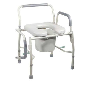 Commode Drop-Arm KD w/Padded Open-Front Seat  Tool-Free - QG Med