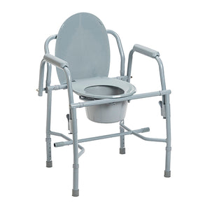 Drop Arm Commode Deluxe-KD Steel - QG Med