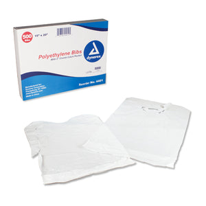 Disposable Polyethylene Bibs W/Crumb Pocket 15 x20  Bx/500 - QG Med